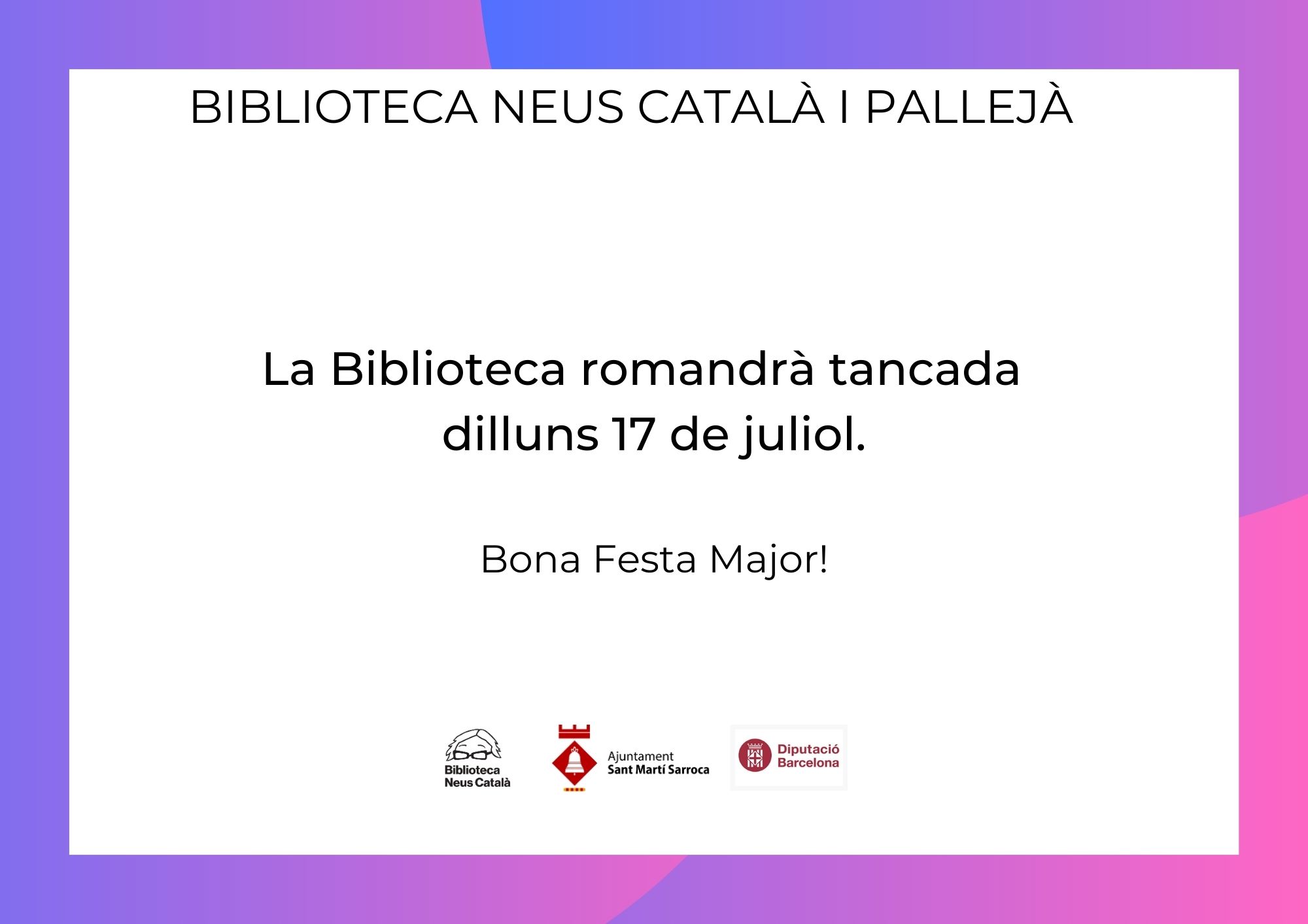 Biblioteca tancada FM